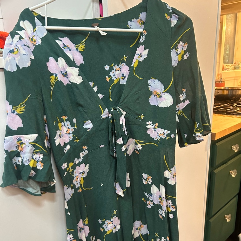 Free People Green Floral Dress sz 0